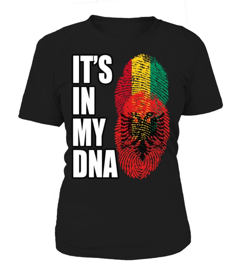 Guinean And Albanian Mix Heritage DNA Flag Women's T-Shirt