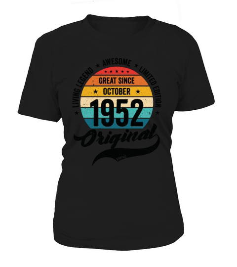 Retro 70 Years October 1952 Birthday Vintage Bday Women's T-Shirt