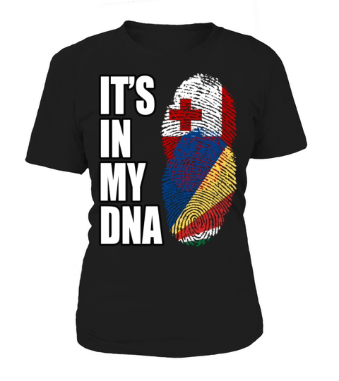 Tongan And Serbian Mix Heritage DNA Flag Women's T-Shirt
