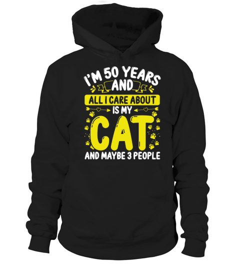 50th Birthday for Cat Mom 50 Year Old Cat Dad Hoodie Unisex