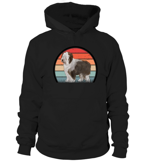 Bobtail Retro Old English Sheepdog Vintage Hoodie Unisex