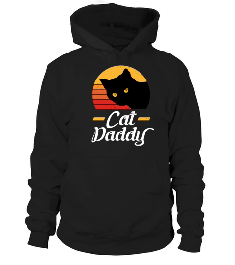 Cat Daddy Vintage Eighties Cat Retro Distressed Hoodie Unisex