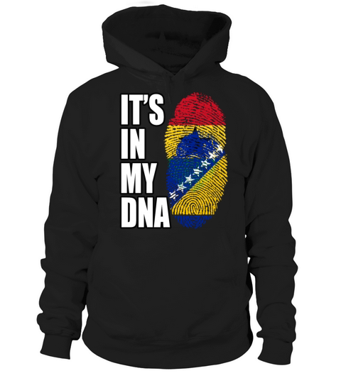 Ghanaian And Bosnian Mix Heritage DNA Flag Hoodie Unisex