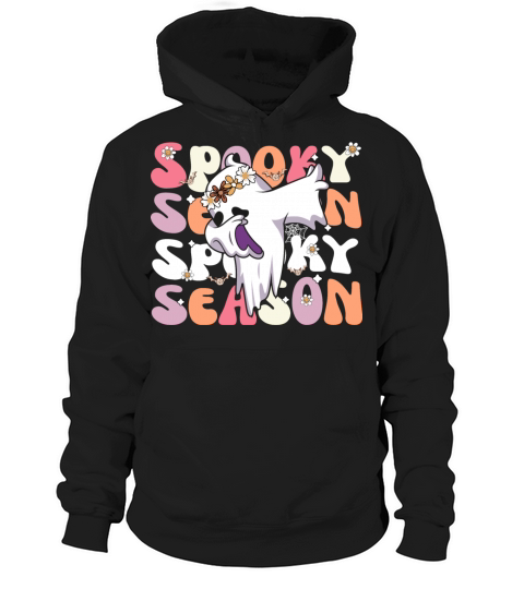 Groovy Halloween Spooky Season Retro Dabbing Ghost Hoodie Unisex