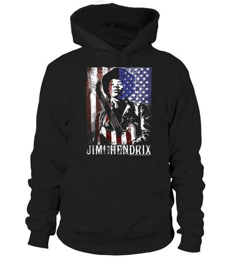 Jimi Hendrix Distressed American Flag Vintage Rock T-Shirt Hoodie Unisex