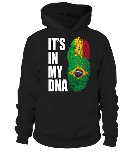 Malian And Brazilian Mix Heritage DNA Flag Hoodie Unisex