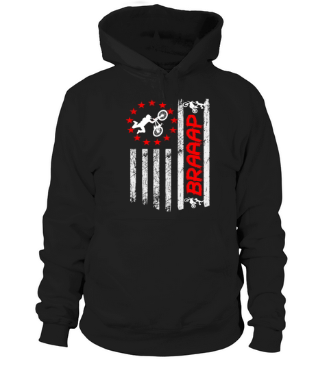 Motocross Dirt Bike Vintage USA American Flag Tee Hoodie Unisex