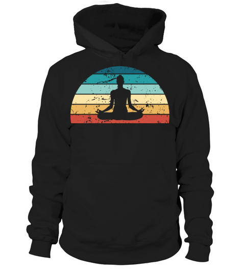Retro Yoga Sunset Vintage meditation Sunrise Hoodie Unisex