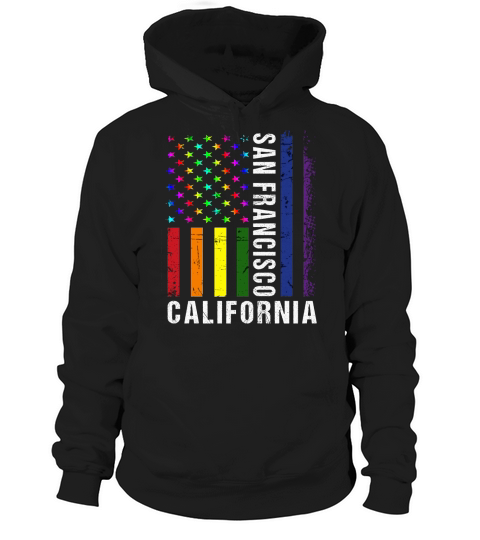 San Francisco California Gay Pride Rainbow American Flag Lbgt Rights Hoodie Unisex