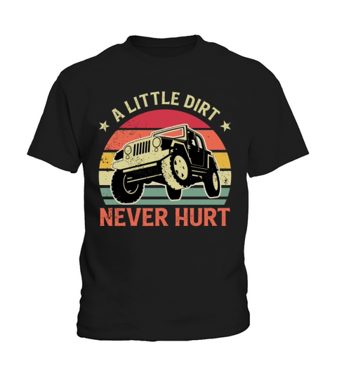 A Little Dirt Never Hurt Vintage Sunset Off Road Kids T-Shirt