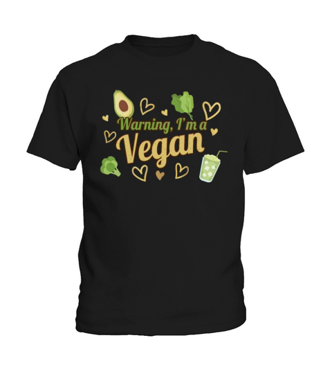 Avocado Heart Vegetable Vegetarian Warning Vegan Kids T-Shirt