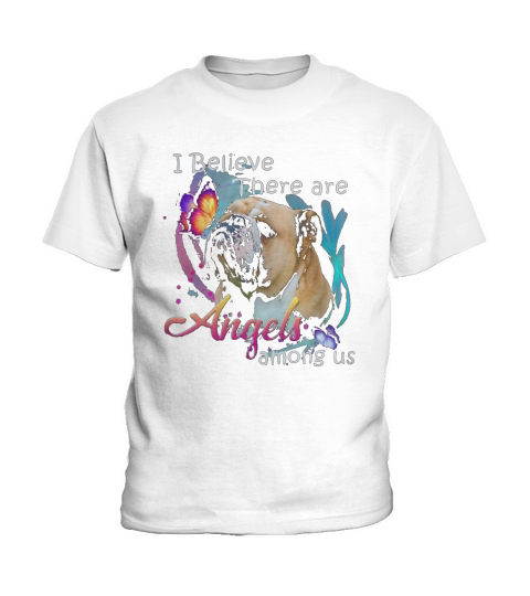 English Bulldog Angels Among Us Kids T-Shirt