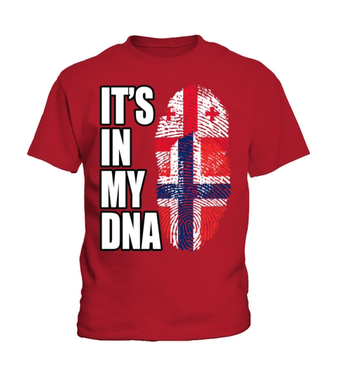 Georgian And Norwegian Mix Heritage DNA Flag Kids T-Shirt