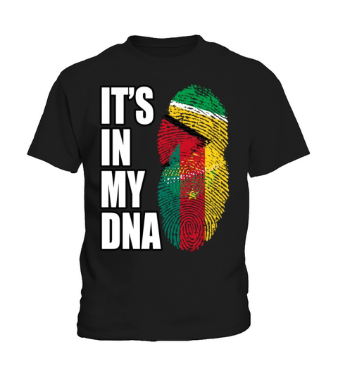 Guyanese And Cameroonian Mix Heritage DNA Flag Kids T-Shirt