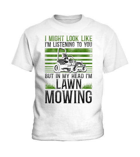 Lawn Mower Mowing Dad Father Kids T-Shirt