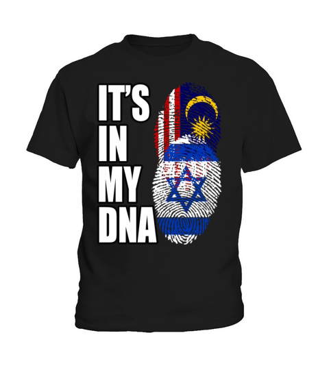 Malaysian And Israeli Mix Heritage DNA Flag Kids T-Shirt