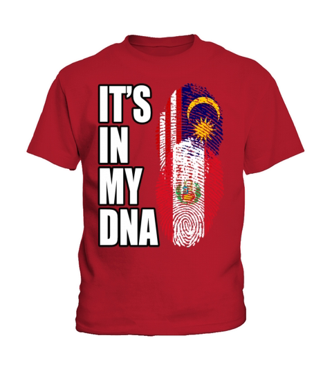 Malaysian And Peruvian Mix Heritage DNA Flag Kids T-Shirt