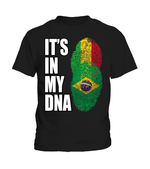 Malian And Brazilian Mix Heritage DNA Flag Kids T-Shirt