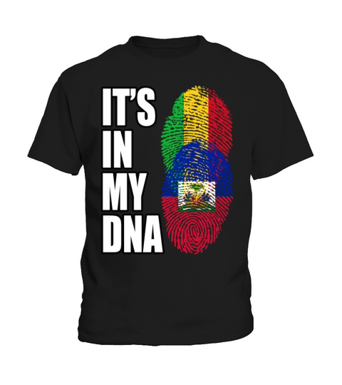 Malian And Haitian Mix Heritage DNA Flag Kids T-Shirt