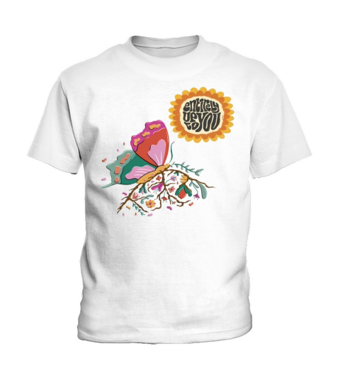Sunflower Butterfly Motivational Quote with Butter Kids T-Shirt