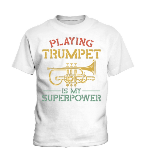 Trumpet Player Vintage Playing Kids T-Shirt
