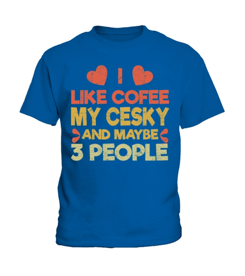 Vintage Pet Dog Like Coffee Love Cesky Kids T-Shirt