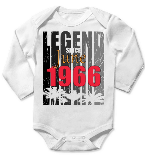 1966 vintage born in June gift Long Sleeve Baby One-Piece