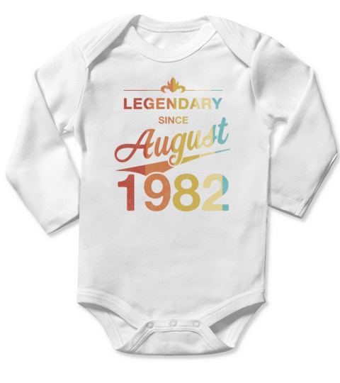 40th Birthday 40 Year Old Born August 1982 Gift Long Sleeve Baby One-Piece