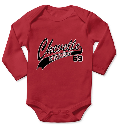 69 Chevelle - White Outline Long Sleeve Baby One-Piece