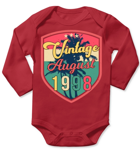 Best Birth Month August 1998 Long Sleeve Baby One-Piece