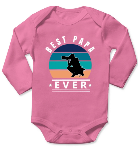 Best Papa Ever Photographer W Long Sleeve Baby One-Piece
