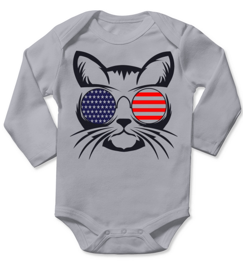 Cat usa Long Sleeve Baby One-Piece