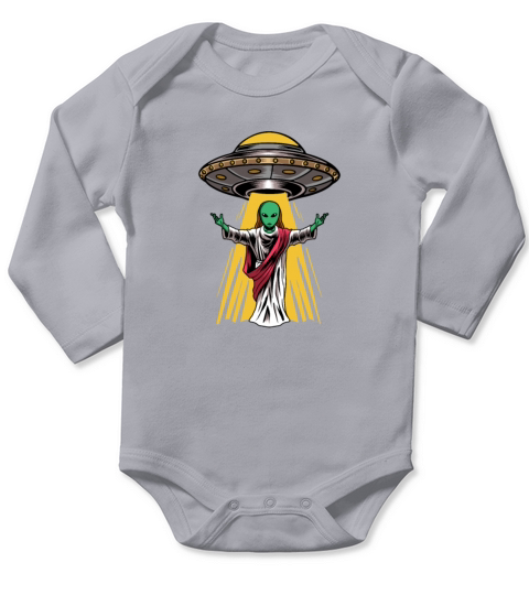 Christian Christianity Alien Jesus Long Sleeve Baby One-Piece