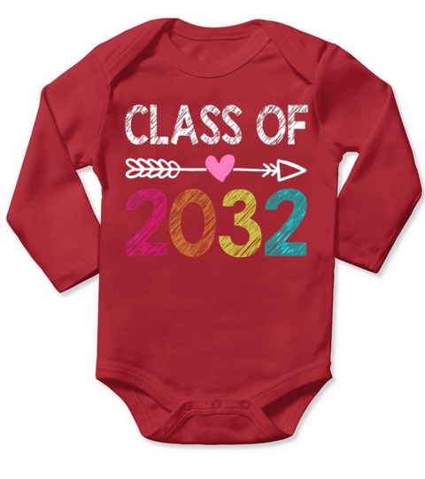 Class Of 2032 Prek Graduate Preschool Graduation Long Sleeve Baby One-Piece