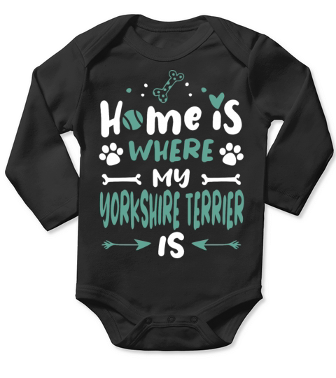 Cool Humorous Yorkshire Terrier Owner Glitter Gift Long Sleeve Baby One-Piece