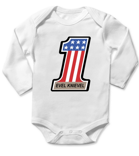Evel Knievel Logo Long Sleeve Baby One-Piece