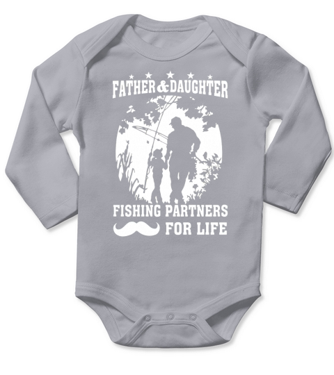 Father And Daughter Fishing Partners For Life Long Sleeve Baby One-Piece
