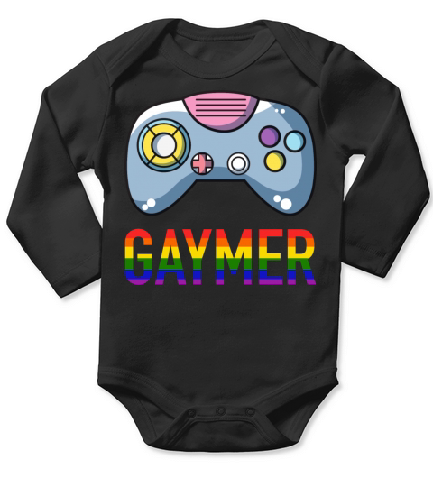 Gaming Controller Gamer Rainbow Gaymer LGBT Long Sleeve Baby One-Piece