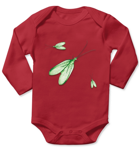 Green lacewings T-Shirt (2) Long Sleeve Baby One-Piece