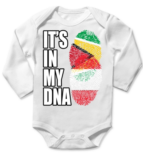 Guyanese And Austrian Mix Heritage DNA Flag Long Sleeve Baby One-Piece