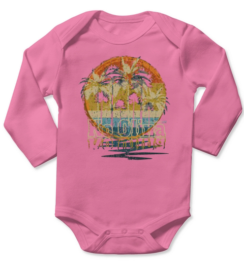 Ko Olina Oahu Hawaii Vintage Sunset Vacation Long Sleeve Baby One-Piece