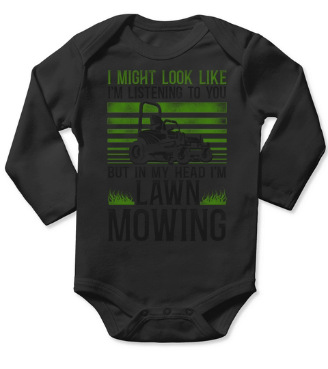 Lawn Mower Mowing Dad Father Long Sleeve Baby One-Piece