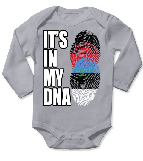 Malawian And Estonian Mix Heritage DNA Flag Long Sleeve Baby One-Piece