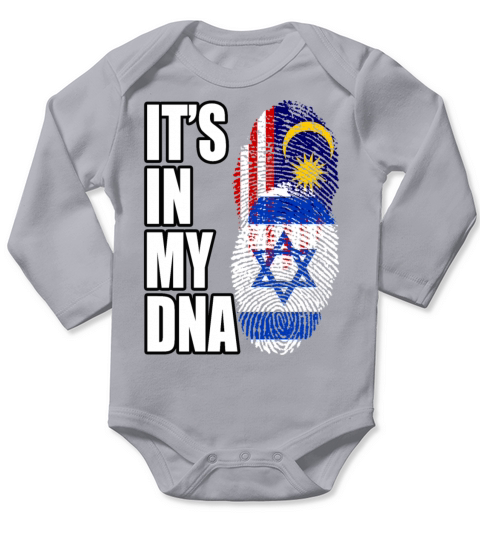 Malaysian And Israeli Mix Heritage DNA Flag Long Sleeve Baby One-Piece