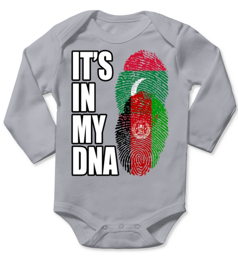 Maldivian And Afghanistan Mix Heritage DNA Flag Long Sleeve Baby One-Piece