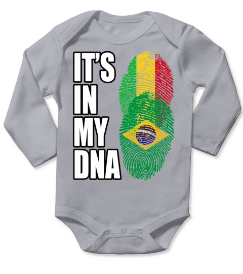 Malian And Brazilian Mix Heritage DNA Flag Long Sleeve Baby One-Piece