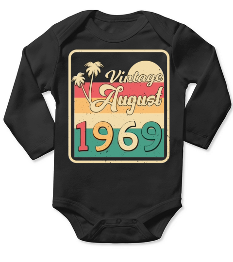 Month Of Birth In August 1969 Long Sleeve Baby One-Piece