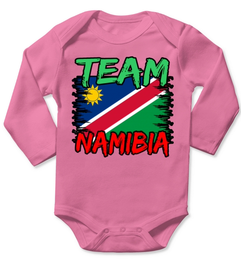 Namibia Flag Vintage Distressed Namibia Long Sleeve Baby One-Piece