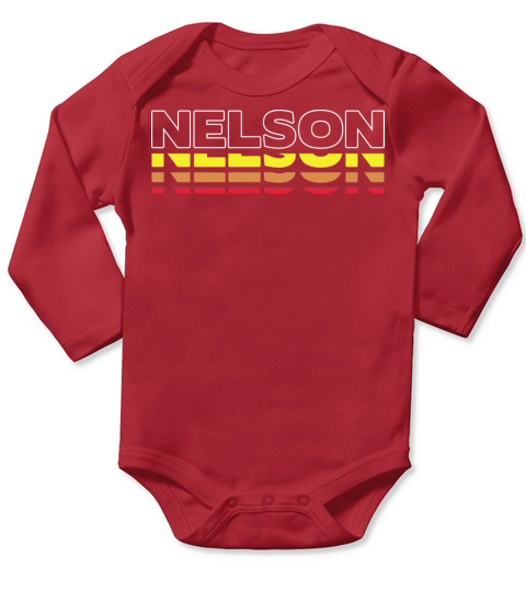 Nelson First Name Funny Vintage Sunset Nelson Long Sleeve Baby One-Piece