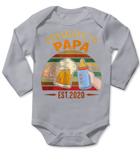 Promoted To Papa EST 2020 vintage shirt Long Sleeve Baby One-Piece